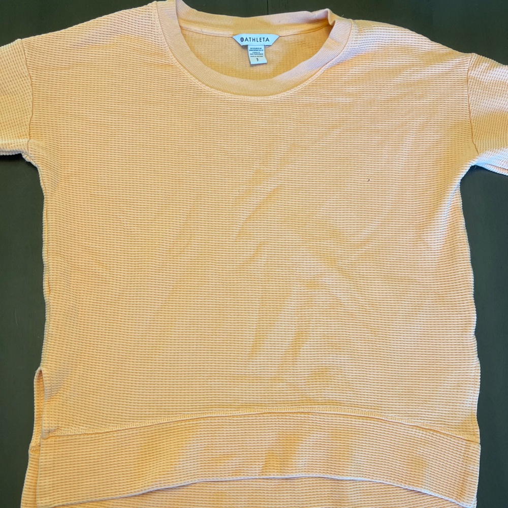 Orange ATHLETA Waffle Knit Top